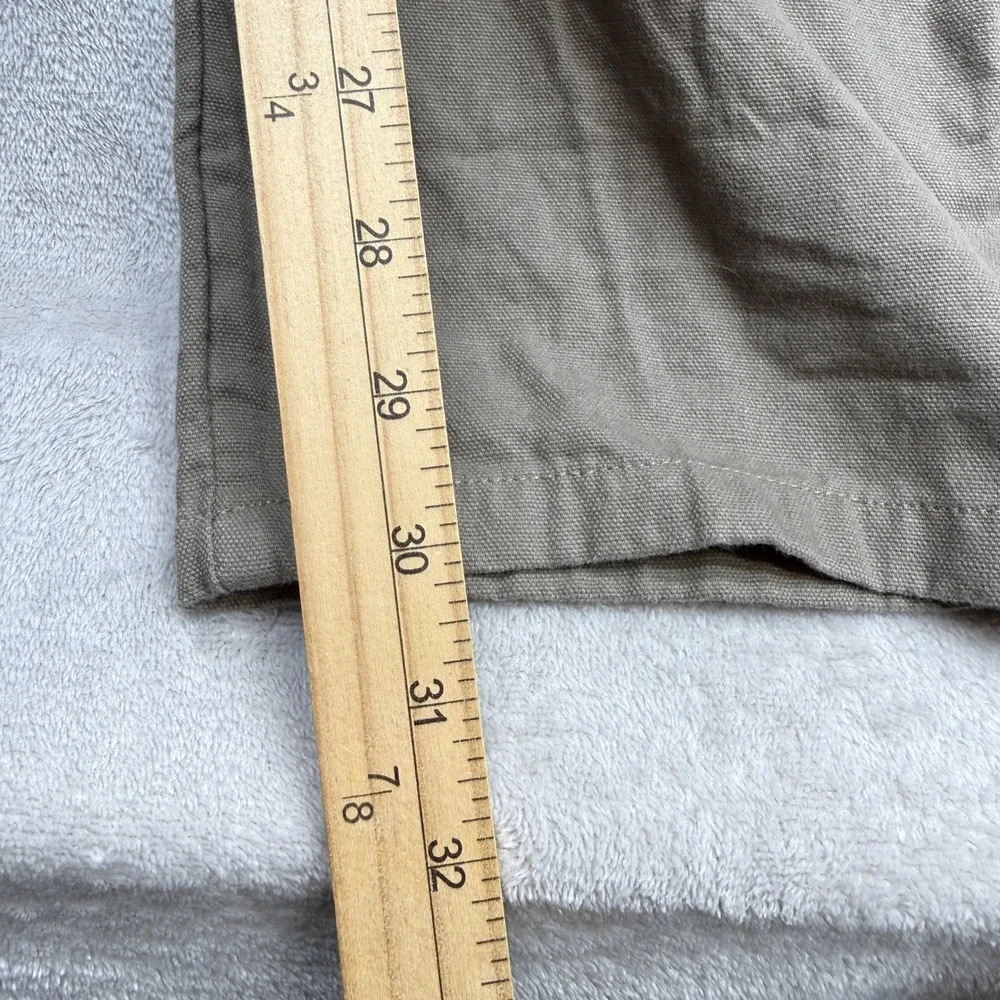 Lucy & Yak Dungarees Overalls Women Size 10 Long Khaki Organic Cotton Tie Strap - Picture 7 of 10